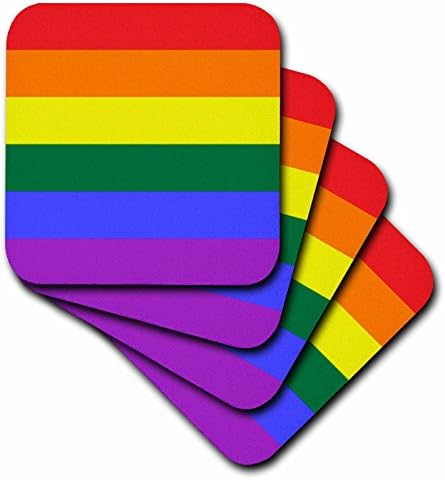 3drose CST_37605_1 דגל קשת קשת אייקון גאווה הומוסקסואלית, סט של 4, סט של 4