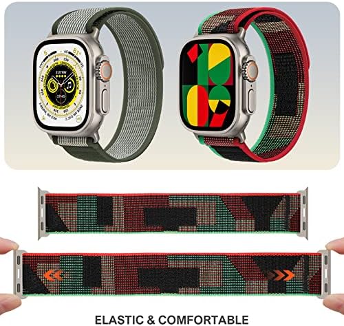 2 חבילות לולאת שבילים תואמת עם Apple Watch Ultra Band 49 ממ 45 ממ 44 ממ 42 ממ גברים נשים, רצועות לולאה