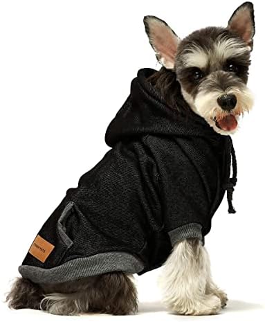 בגדי חיות מחמד רגילים כושר קפוצ'ונים של כלבים סוודר חתול חולצות ברדס חולצות סווטשירטים שחור גדול