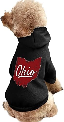 אני אוהב את בגדי כלב אוהיו שלי קפוצ'ונים של חיות מחמד חורפים סווטשירטים של כלבים חמים לכלבים בינוניים