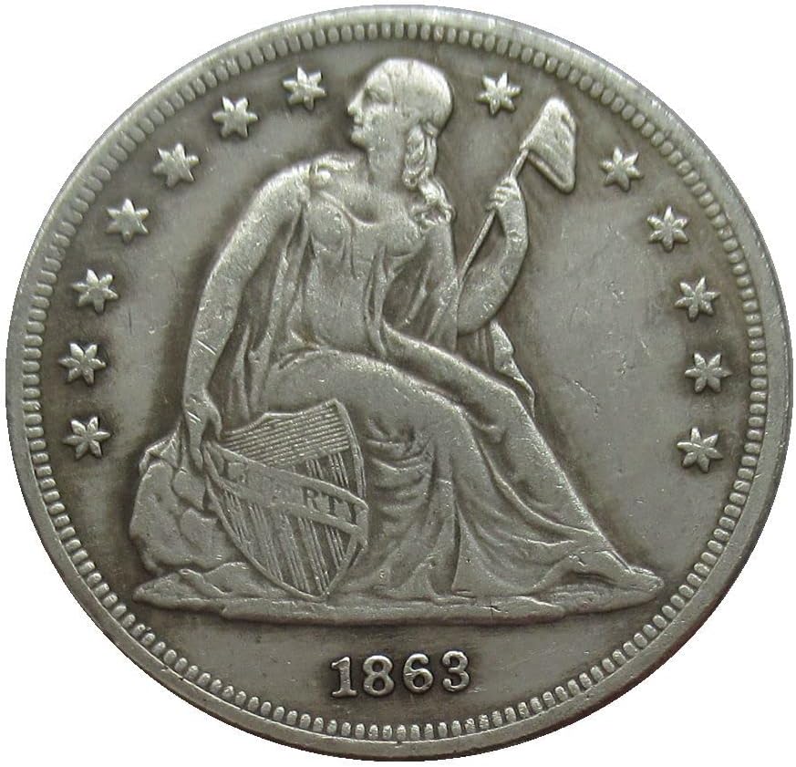 דגל 1 דולר ארהב 1863 מטבע זיכרון מעופף מצופה כסף