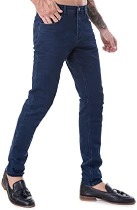מכנסי ג'ינס של אבן עבסאי כושר דק, רזה מתיחה מכנסי ג'ינס אופנה נוחים לגברים גמישים מותניים
