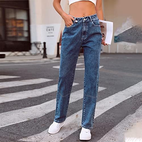 HDZWW Ripstop מכנסיים מותניים גבוהים גברת עם כיסים ארוכות מכנסי חוץ ג 'ג'ינס דק קפיץ סולידי טרקליני