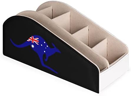 דגל קנגורו אוסטרלי מחזיק בשלט רחוק פו תיבת מארגן אחסון עור לשולחן העבודה מחוץ לבית