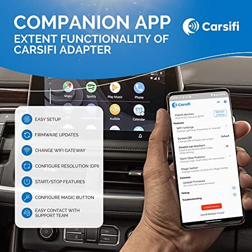 Carsifi מתאם Android Auto אלחוטי לכל מכוניות ויחידות ראש עם אנדרואיד אוטומטית קווית - מכונית אלחוטית