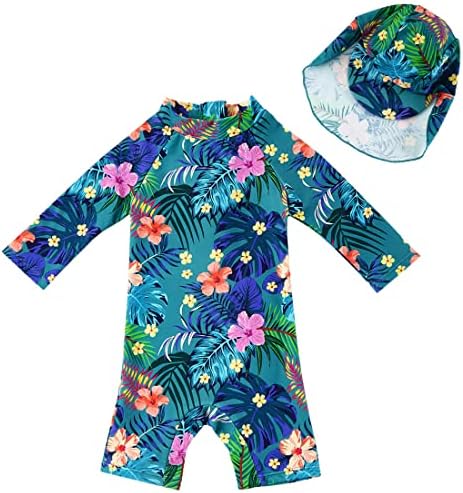 חליפת קיץ עם רוכסן חתיכה אחת עם כובע שמש עד 50 + בגד ים לתינוק להגנה מפני השמש