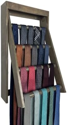 קיר עניבה של Charmont קיר ארון ארון מארגן - מתלי מתלים לגברים קיר חדר שינה ארון - מחזיק עניבות מעץ -