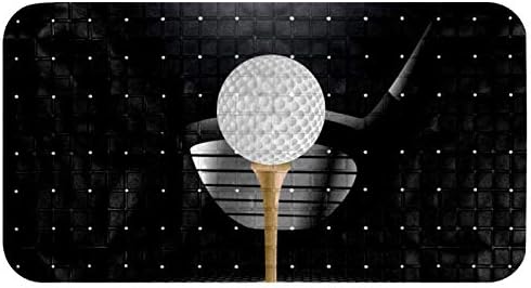 שדרג מחצלת אמבטיה לתינוק 26.9in x 14.7in כדור גולף על טי עם המועדון באור הזרקורים לטקס BPA בחינם למקלחת