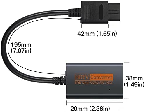 Batemen w החלפת Aftermarket N64 לממיר מתאם HDMI עם כבל HD מתאים ל- Nintendo GameCube Super NES/SNES,