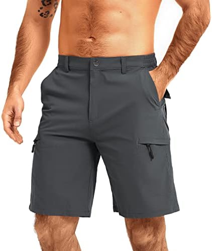מכנסי טיולי מטען לגברים מכנסיים קצרים קלים משקל קל משקל מפעיל מכנסיים קצרים של דיג גולף יבש מהיר אימון