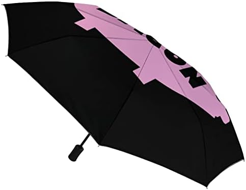 חזיר חזיר ורוד 3 קפלים מטריית נסיעות נגד אולטרה סגול מטריות אטומות לרוח מטריה פתוחה אוטומטית אופנתית
