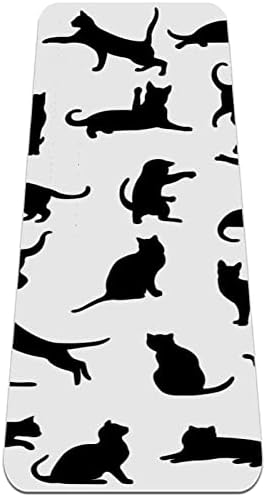 שחור חתול לבן הדפסת אקו ידידותי יוגה מחצלת, 6 מ מ עיצוב הדפסת החלקה תרגיל & מגבר; כושר מחצלת לנשים,