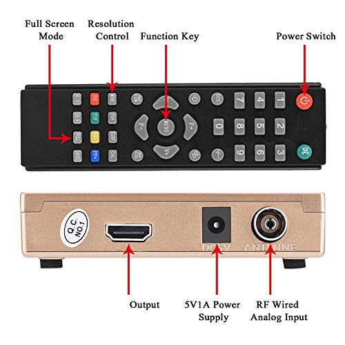 Tosuny RF לממיר HDMI, ממיר כל סטנדרט, מתאם מקלט טלוויזיה אנלוגי עם שלט רחוק, המתאים למקרנים/הוראה מולטימדיה/הנדסת