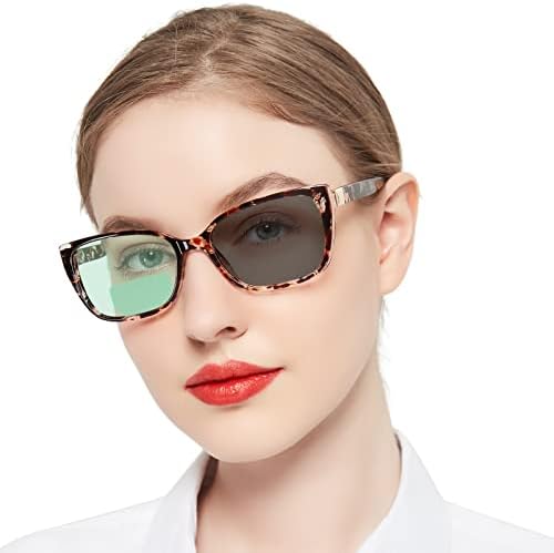 משקפי קריאה דו-מוקדיים פוטוכרומיים לנשים, משקפי שמש מרובעים להגנה מפני קרינה אולטרה סגולה