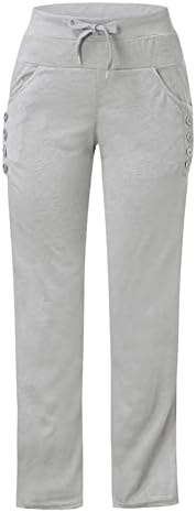 מכנסי רגל רחבים בגודל פלוס גודל שרוך ספורט יוגה יוגה מזדמנים מתאימים מכנסיים ארוכים מכנסיים ישר עם כיסים