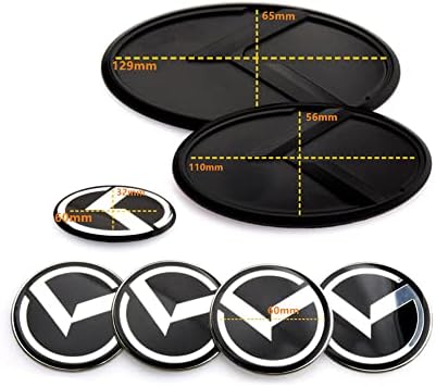 פוקיואן 7 יחידות תואם עם מדבקות סמל עם 1 סמל קדמי + 1 סמל אחורי + 1 מדבקת סמל גלגל הגה + 4 מדבקות סמל