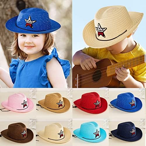 Summ Sun Satw 6 צבעים חוף בנות בנים ילדים ילדים כובע קאובוי מערבי 2 עד 6 ושמלה סגורה תינוקת יילוד