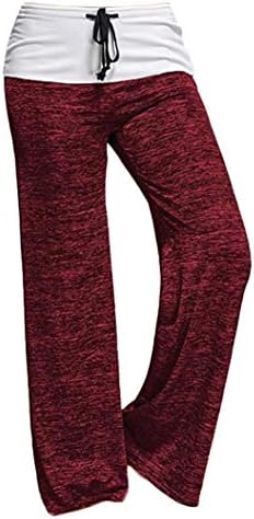 מכנסי יוגה יוגה של Andongnywell רגל רחבה נוחה משוררת טרקלין רופף ארוך פלאצו אימון מכנסי טרנינג מכנסיים