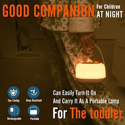מנורת לילה לילדים-מנורת לילה לתינוק, 3000 אלף אור עדין מושלם ללילה בזמן הנקה והחלפת תינוק, רצועת סיליקון