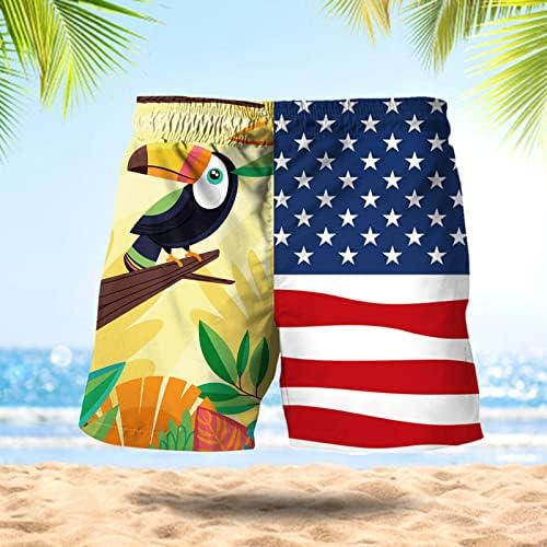 ארהב 4 ביולי מכנסיים קצרים מגברים מזדמנים דגל אמריקאי פטריוטי מודפס תלבושת קיץ עם כיסים