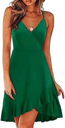 צפותים שמלות קיץ לנשים 2023 רצועות ספגטי עם צווארון פרחוני מזדמן שמלת חולצה חוף שמש