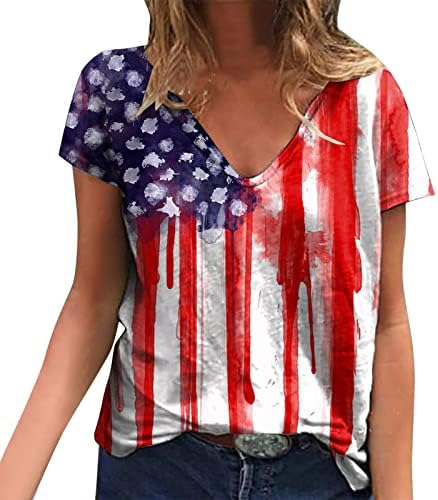 טי חולצות אישה עצמאות יום לנשים הדפסת יומי קיץ חולצות לנשים של צוואר טנק חולצות אמריקאי 4