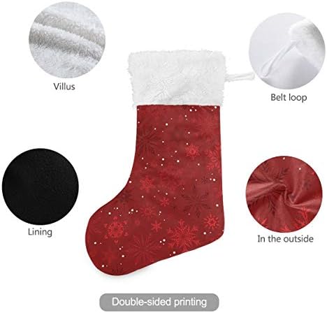 גרבי חג המולד של Alaza אדום פתיתי שלג קלאסיים קלאסיים קישוטים לגרביים גדולים להתאמה אישית לעיצוב המסיבה