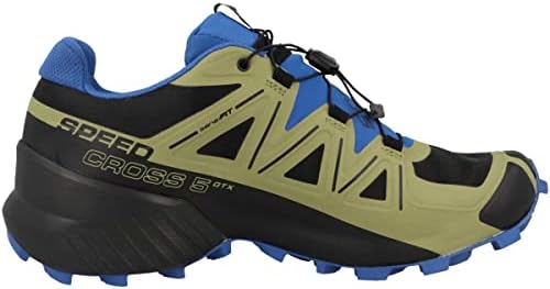 Salomon Speedcross 5 נעלי ריצה של שביל גור-טקס לגברים, טחב שחור/ירוק/צינד סקייבר, 9.5