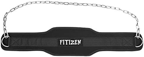 Fitizen - חגורת טבילה כושר עם שרשרת - אימונים למטבלים ומשיכות עלייה - קרוספיט, פיתוח גוף, הרמת משקולות