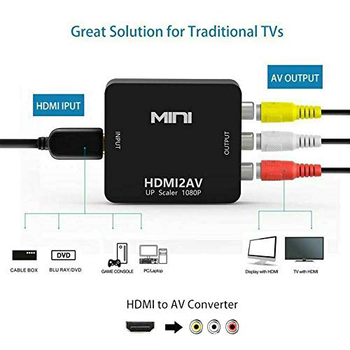 HDMI to AV מתאם AV Converter Cable CVBS 3RCA 1080P אודיו וידאו מורכב