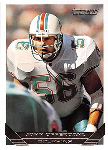 1993 Topps כדורגל זהב 198 ג'ון מציע את כרטיס המסחר הרשמי של NFL של מיאמי דולפינים במקביל לחברת Topps