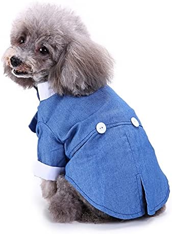 טוקסידו כחול כלב, בגדים רשמיים של כלבים, טוקס חתונה לגורים, חליפת כלבים קטנה ועניבה, חליפה עסקית לכלב