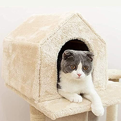 חתול עץ דירה גרוד חתול מגדל חתול מגדל עם קטיפה מוטות סיסל-מכוסה מגרד הודעות לחתולים רב-רמת חתול עץ חתול