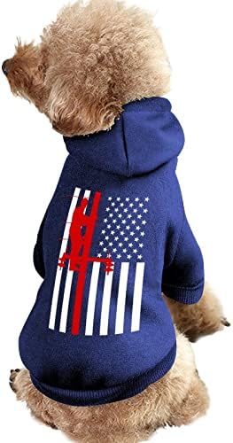 דגל אמריקאי כבל חשמלי קו חשמל בהתאמה אישית קפוצ'ונים לכלבים חיות מחמד רכים בגדי כלבים נעימים נושמים