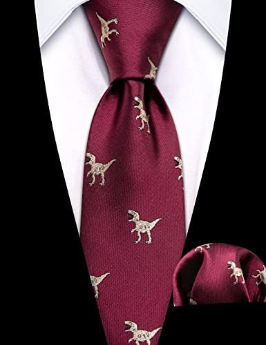 בארי.וואנג ילד של עניבה רגיל משי ארוג פס מוצק עניבת כיס כיכר