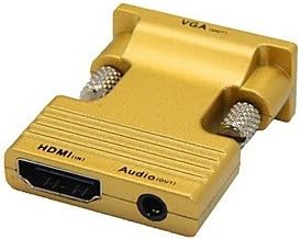 HDMI נקבה ל- VGA זכר ומתאם אודיו 3.5 ממ.