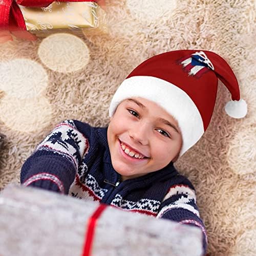 פורטו ריקו יחסי ציבור דגל חג המולד כובע רך קטיפה סנטה כובע מצחיק כפה עבור חג המולד לשנה חדשה חגיגי מפלגה