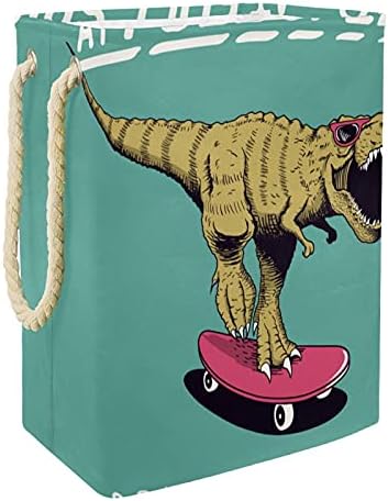 דינוזאור ירוק גדול כביסת עמיד למים מתקפל בגדי סל סל בגדי צעצוע ארגונית, בית תפאורה לחדר שינה אמבטיה