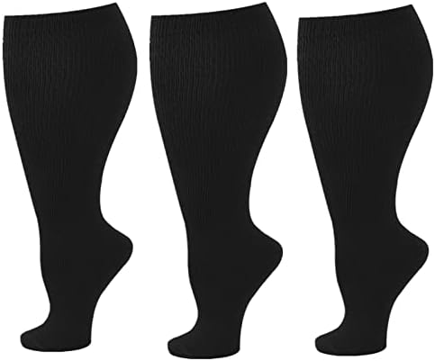 זינגסו גרבי דחיסת עגל רחב לנשים, 2 זוגות פלוס גודל גודל גדול במיוחד גרבי גרבי גרביים מפחיתה נפיחות וכאבים