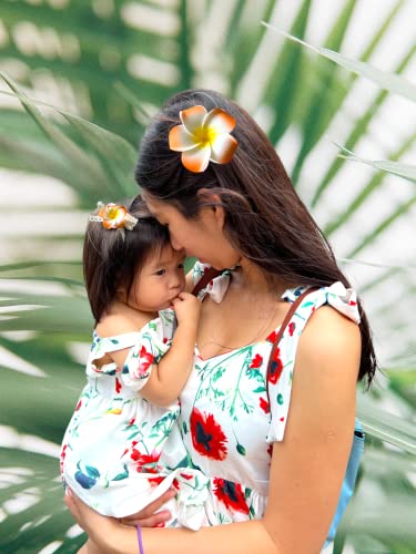 אמא תינוק התאמה בעבודת יד הוואי פלומריה פרח סרט שיער קליפ לתינוקות תינוק בנות משפחה התאמה