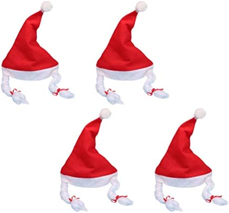 אמוספון נצנצים סנטה כובע 4 יחידות חג המולד סנטה כובע חג המולד המפלגה קישוט כיסוי ראש בארה ' ב לשנה חדשה