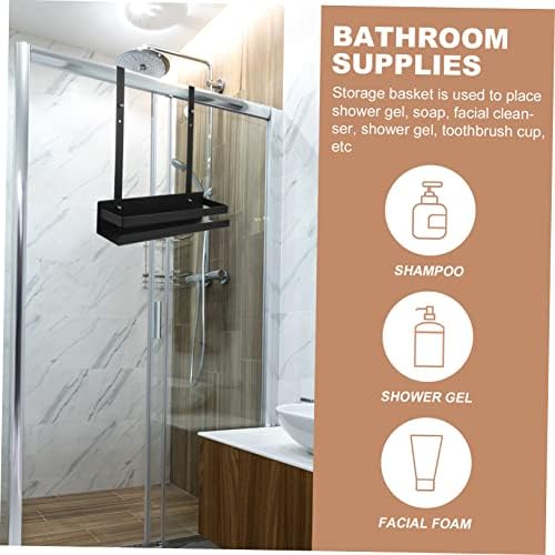 מתלה חדר מקלחת HOMOYOYO מדפי אחסון תלויים מדף אמבטיה מדף אחסון שחור אמבטיה מתלה לאחסון אמבטיה מארגן