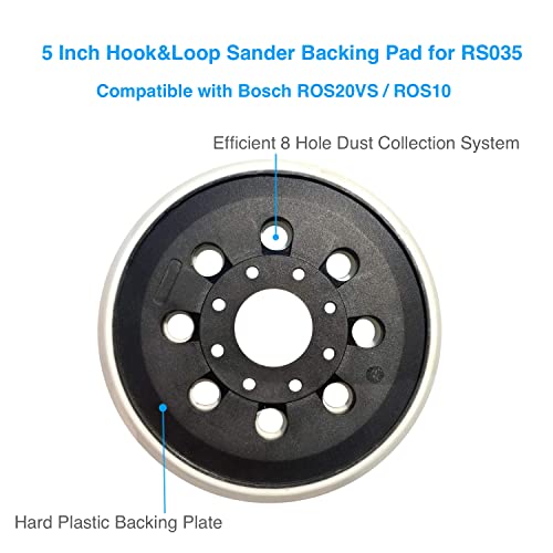 5 אינץ 'RS035 החלפת כרית מלטש, תואמת עם Bosch Orbital Sander ROS20VS, ROS20VSC, ROS20VSK, ROS20, ROS10,