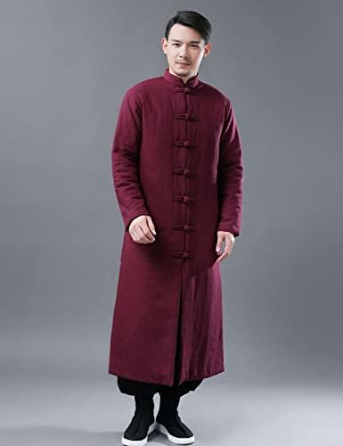 NFYM's Men Winter's Maxijacket כותנה מרופדת מעיל מעיל חליפת טאנג סינית מסורתית בסגנון פארקה חמה חמה