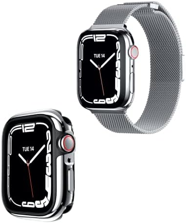 44 ממ 45 ממ אודיסיאה מלוטשת מארז אלומיניום אלומיניום אפל שעון עם Mesh Premium Pleam Meadist Apple Watch