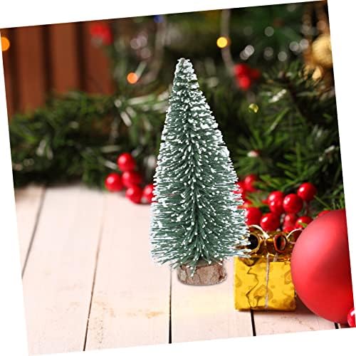 Pretyzoom 45 יח 'שלג שולחן חתונה ובסיסים קטנים ירוקים אורן קישוט מקסים לחג המולד סמ מיני דקורס לעצים