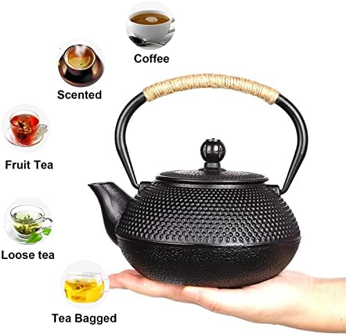 קומקום ברזל יצוק קומקום טטסובין יפני מצופה בפלדת נירוסטה, קומקום תה כיריים לתה של מים חמים, מתנות ליום