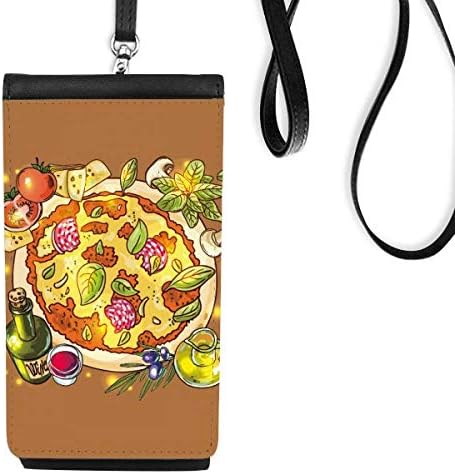 פיצה ירקות איטליה מזון טלפון טלפון ארנק תלייה כיס נייד כיס שחור
