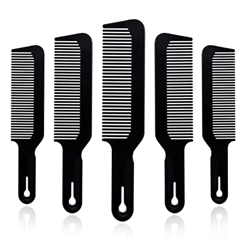 5 יחידים מסרקי שיער שחורים לגברים: מסרק ספר, מסרקי קליפר 9 אינץ 'מסרקים עליונים שטוחים מסרקים קסימים