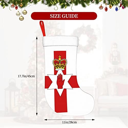 QG ZZX צפון אירלנד דגל מדינת חג המולד גרבי חג המולד גרביים אח תלויה גרב 18 אינץ 'קישוט חג